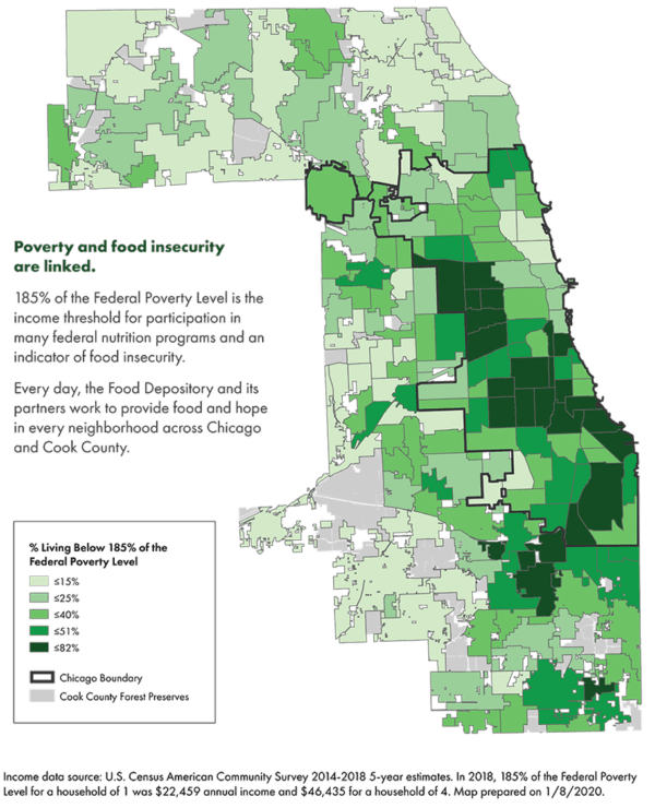 Map of Poverty & Food Insecurity - Greater Chicago Food Depository