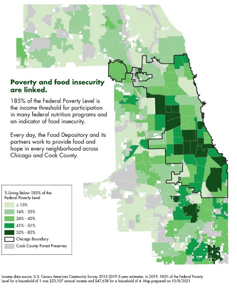 Map of Poverty & Food Insecurity - Greater Chicago Food Depository